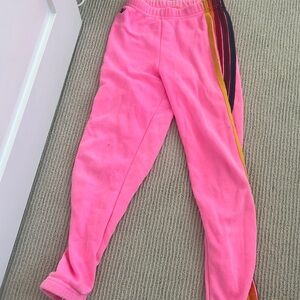 aviator nation kids pink sweatpants size 10